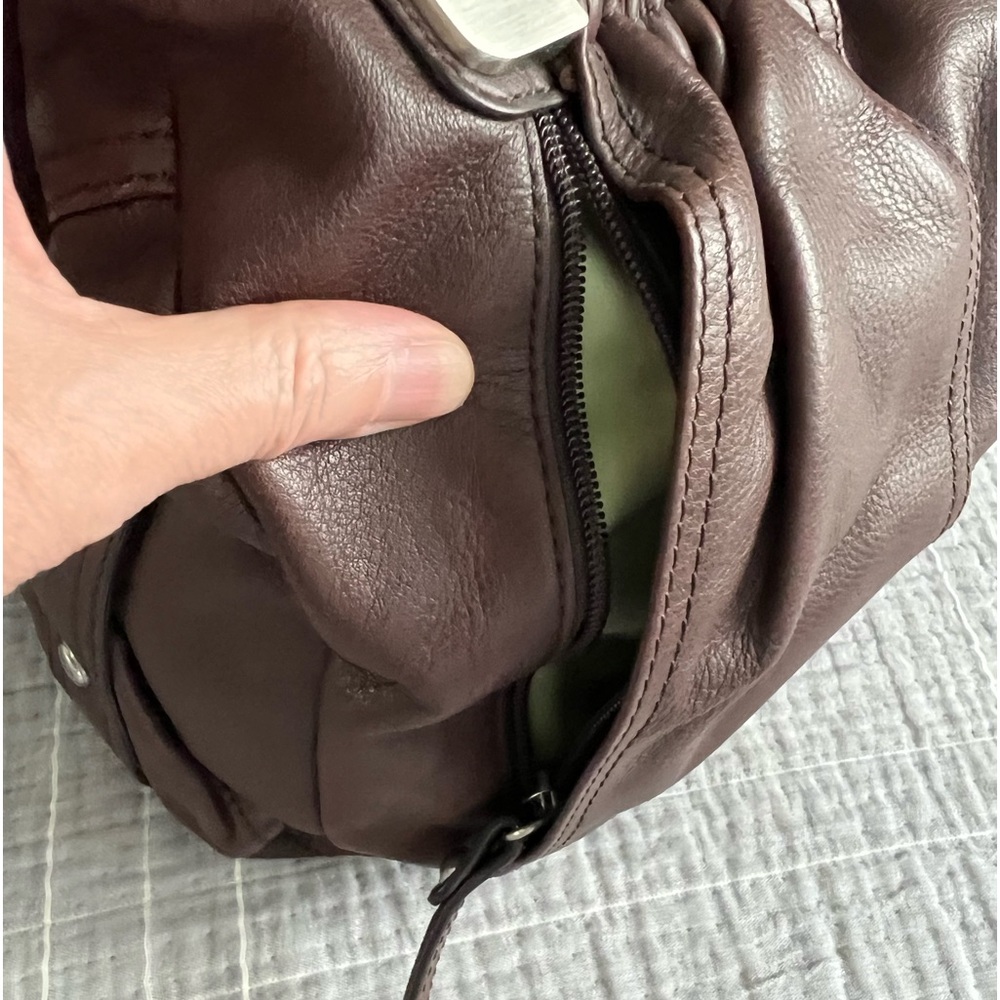 B Makowsky Brown Leather Handbag-EUC - Picture 6 of 13